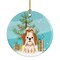 Caroline's Treasures Merry Christmas Tree Shih Tzu Red White Ceramic Ornament